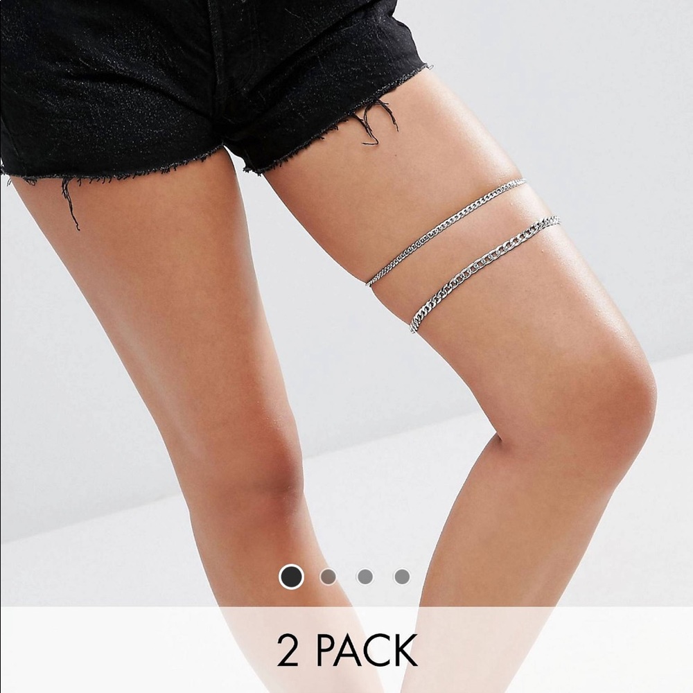 ASOS Pack of 2 Curb Leg Chains